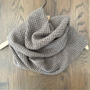 Celeste Waffle Weave Cashmere Wool Blend Infinity Scarf in Cocoa Brown 13" wide